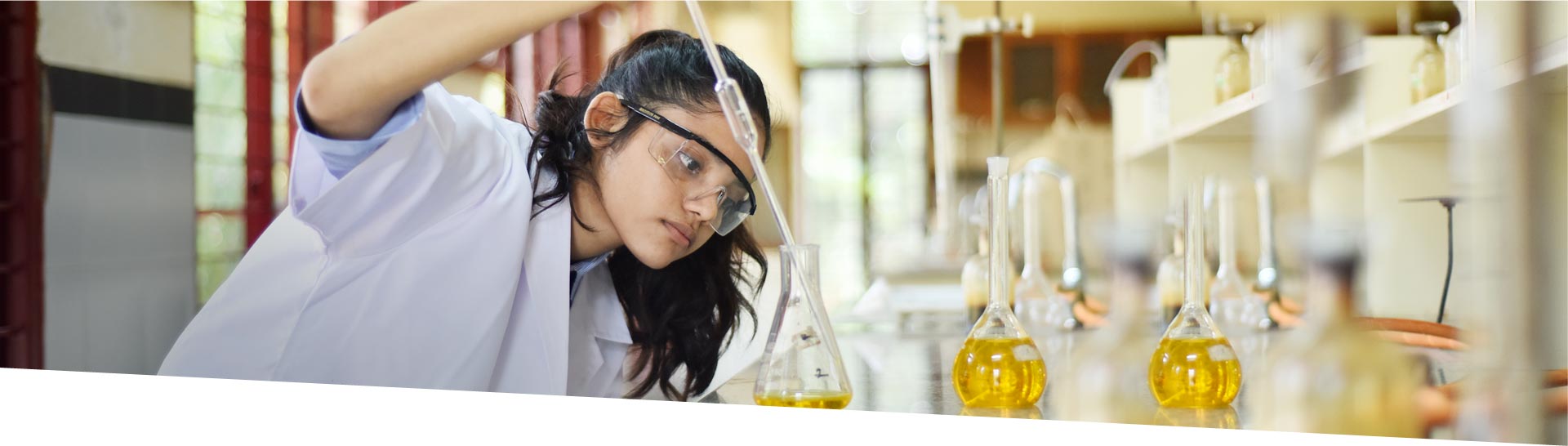Student doing some experiment in Lab